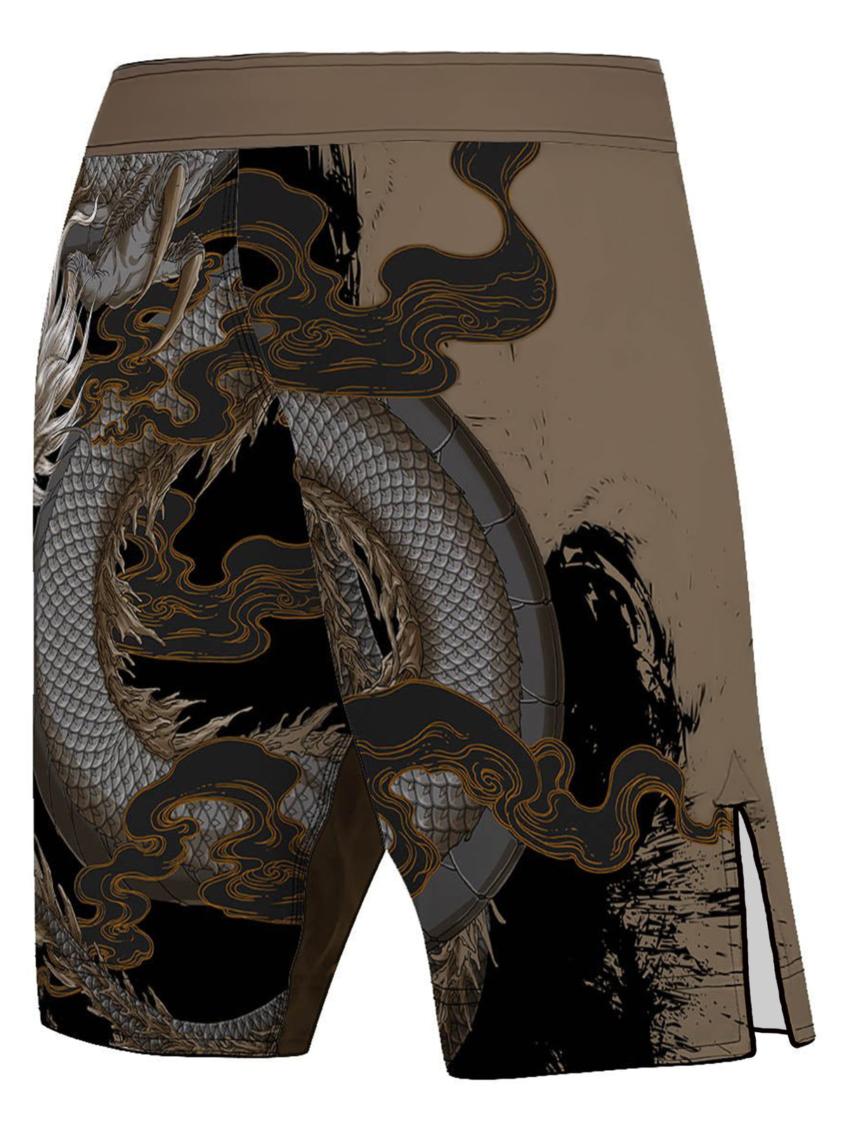 Men's MMA Shorts Year of the Dragon BJJ Fightwear Brown