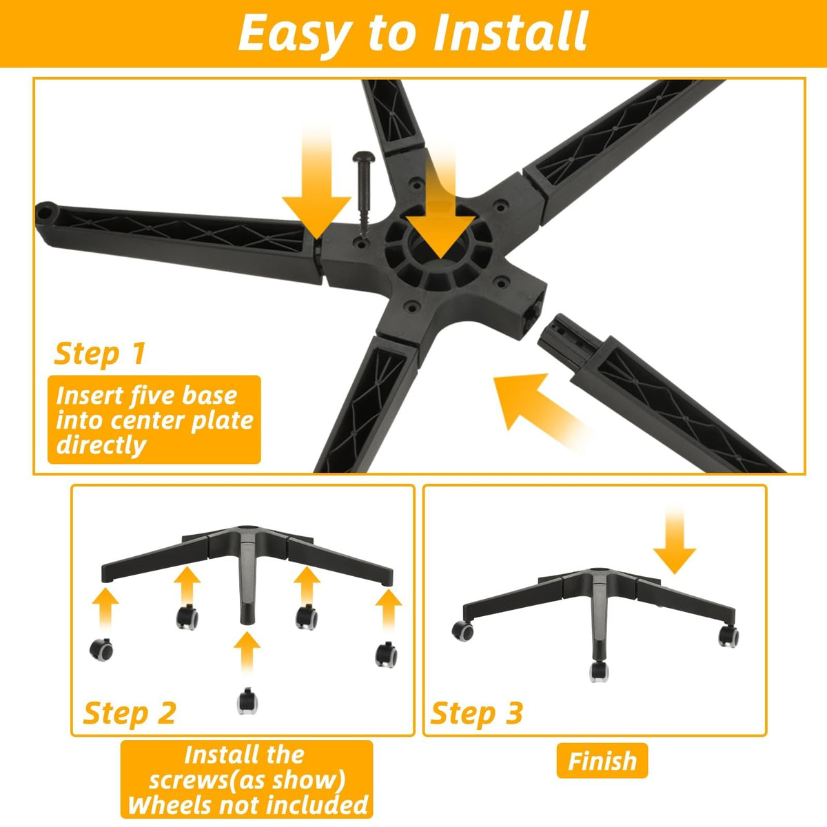 Heavy Duty Office Chair Base Replacement Parts 2500 Lb Capacity 28 Inch