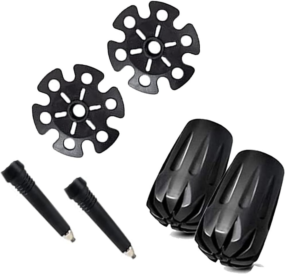 6 Pack Hiking Walking Stick Tips & Snow Baskets Replacement Set