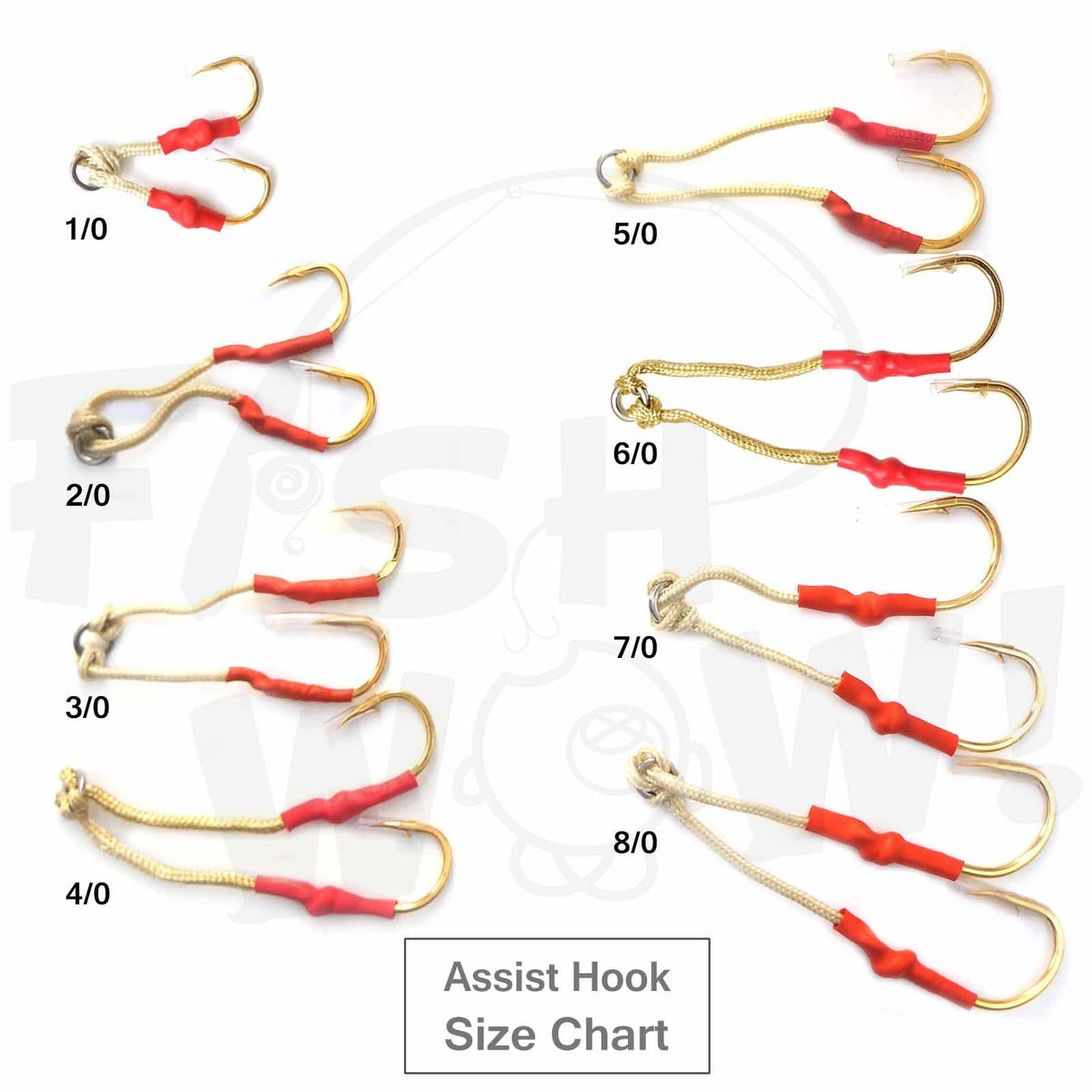 40pcs Fish WOW!® Assist Hooks 6/0 Gold for Vertical & Butterfly Jigs