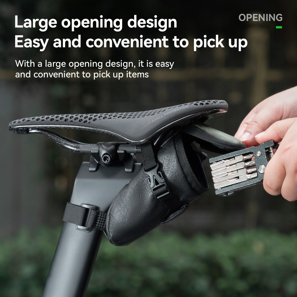 Water-Resistant Bike Saddle Bag with Light Strip - Under Seat Cycling Storage