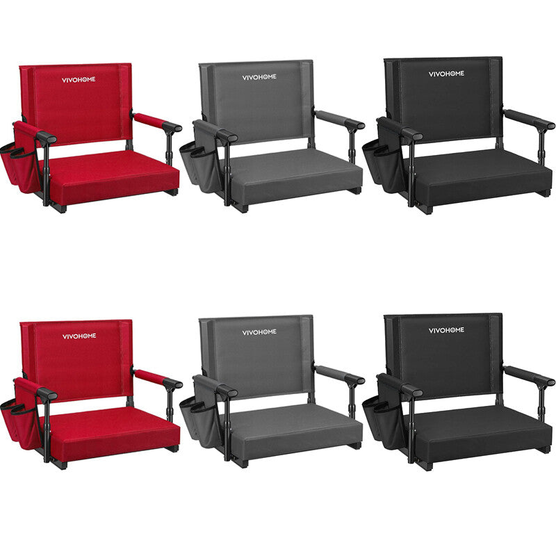 Portable Stadium Bleacher Seat with Cup Holders & Shoulder Strap - Comfortable & Foldable