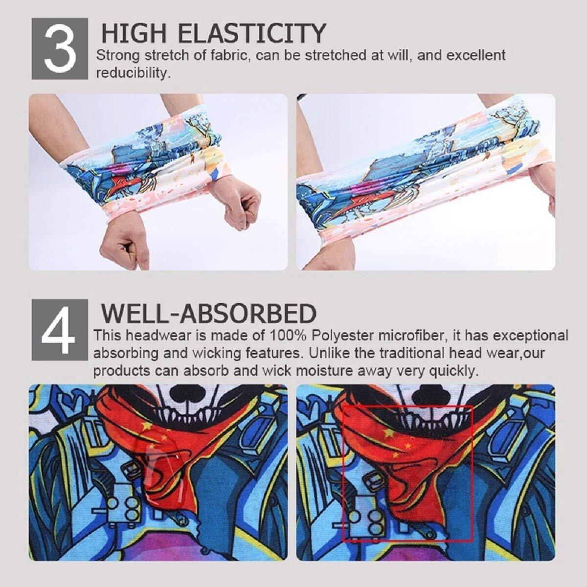 Unisex 3D Skull Neck Gaiter Face Mask - UV Protection, Multi-Way Wearable