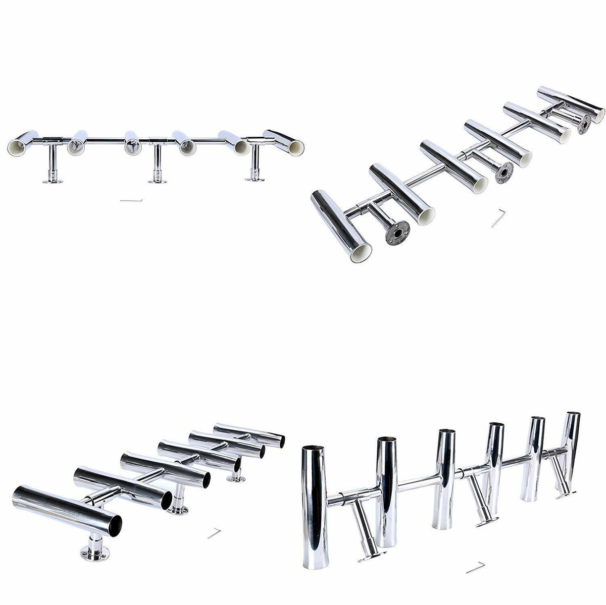Adjustable Stainless Steel Rocket Launcher Rod Holders for Fishing Boats — 4 to 8 Tubes