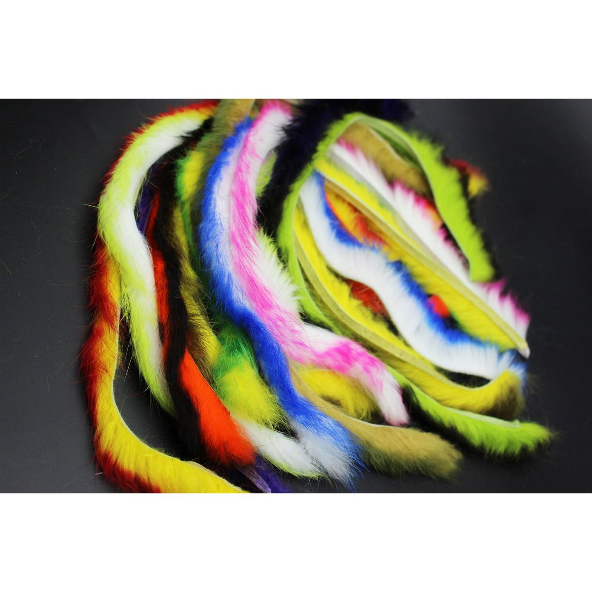 Fly Tying Rabbit Zonker Strips - 10 Colors, 4mm Width for Streamers & Patterns