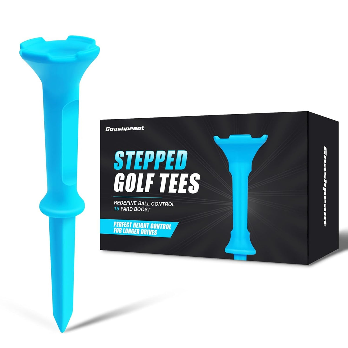 Mixed Size Stepped Golf Tees Set - 110/150 Count, 3-1/4 & 1-1/2 Inch, Durable Plastic