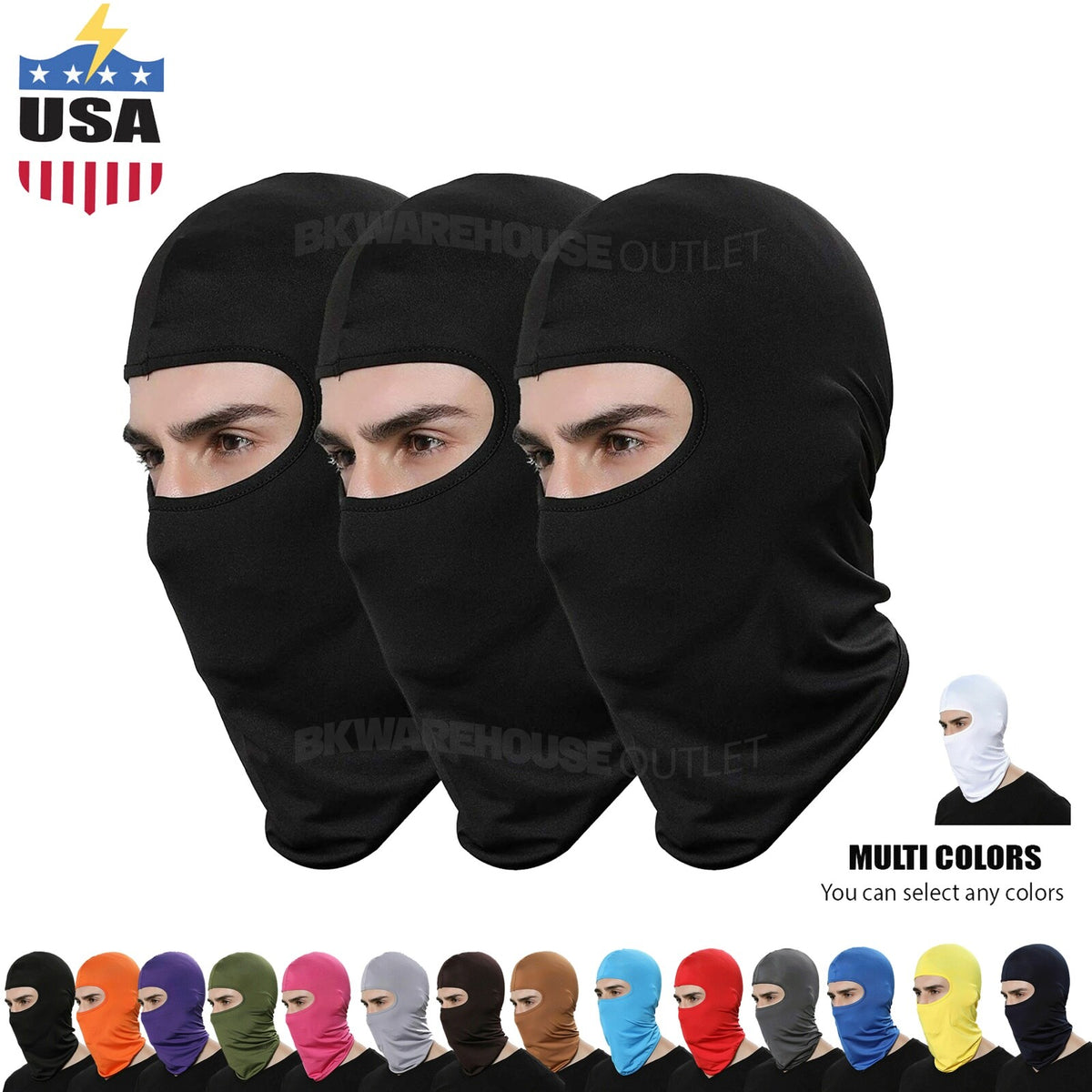 Lightweight Lycra Full Face Balaclava Ski Mask for Cycling & Outdoor Sports