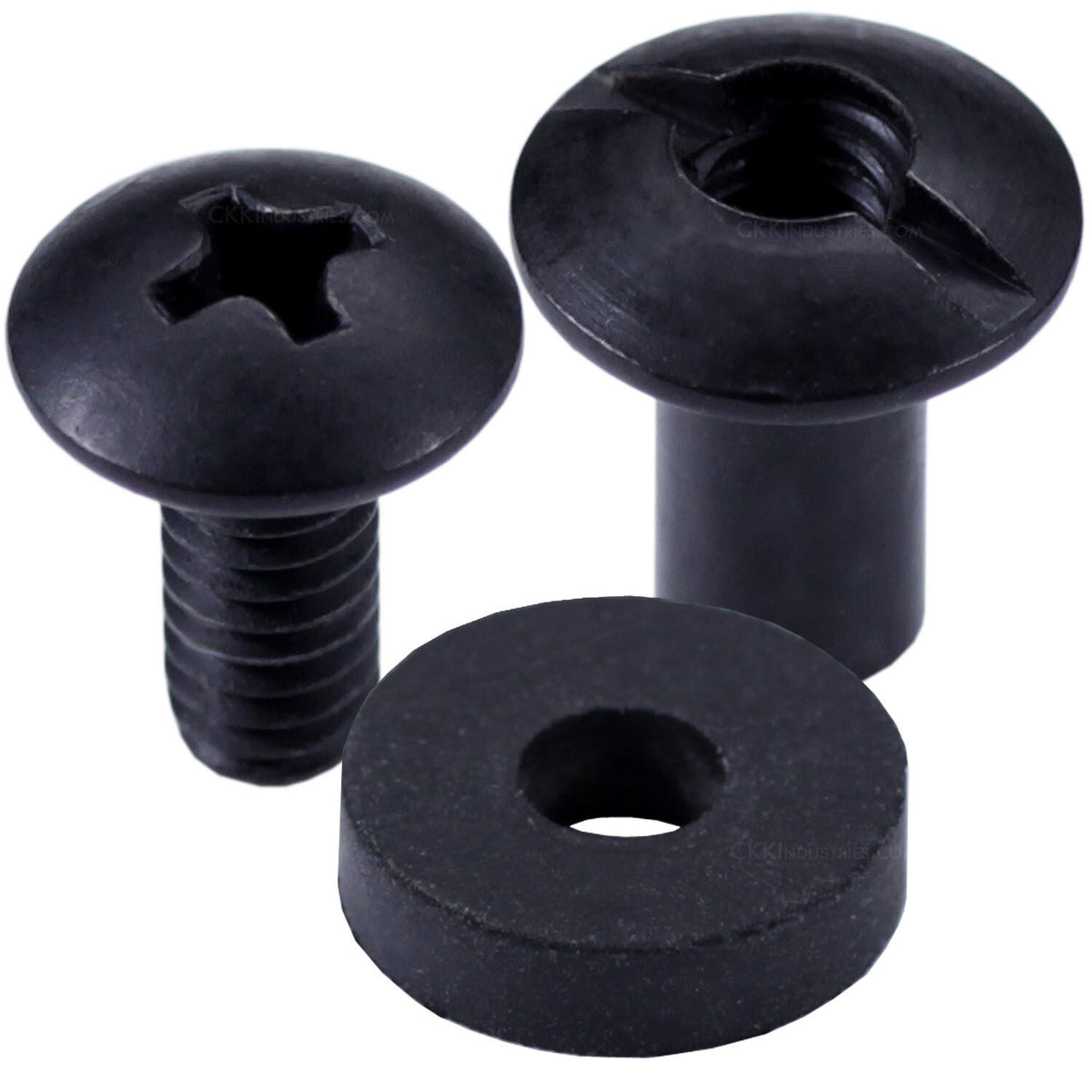 Black Chicago Screw Slotted Post Truss Head Assemblies - Multiple Sizes