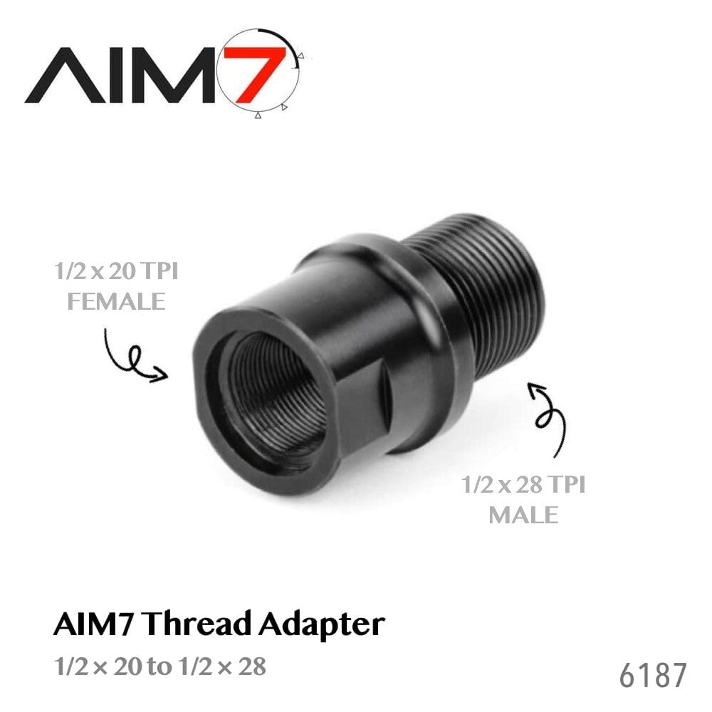 Precision Thread Adapter 1/2x20 to 1/2x28 for Firearm Muzzle Devices
