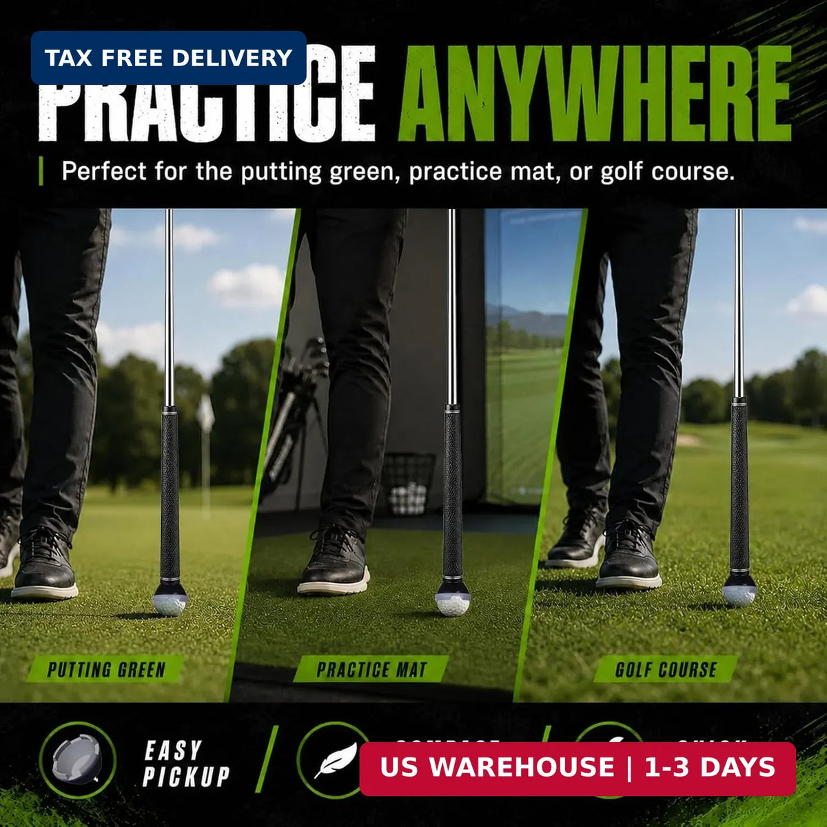 Golf Ball Picker Upper for Putter - 2 Pack 4-Claw Ball Retriever, Weather-Resistant