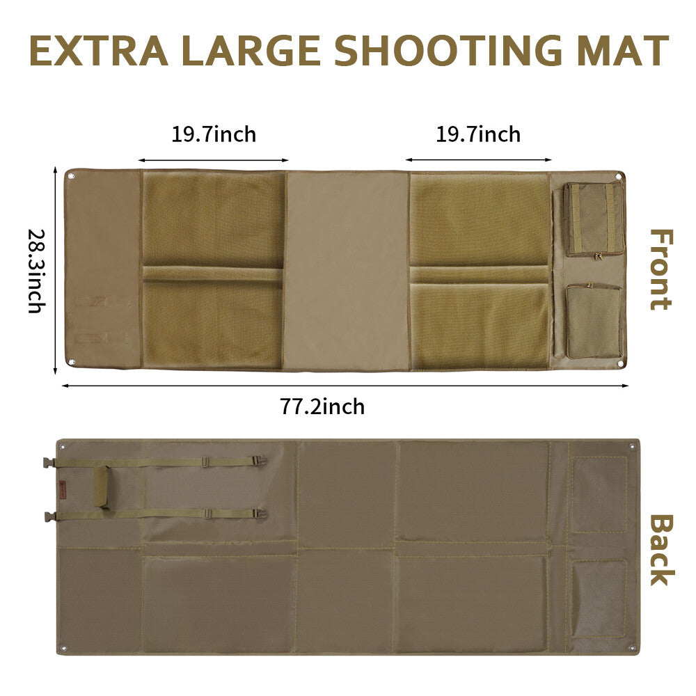 Extra Large Hunting Shooting Mat with Padded Knees and Non-Slip Base