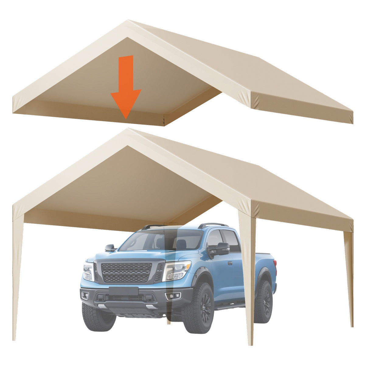 12x20 ft Carport Canopy Cover UV-Resistant Weatherproof Outdoor Shelter