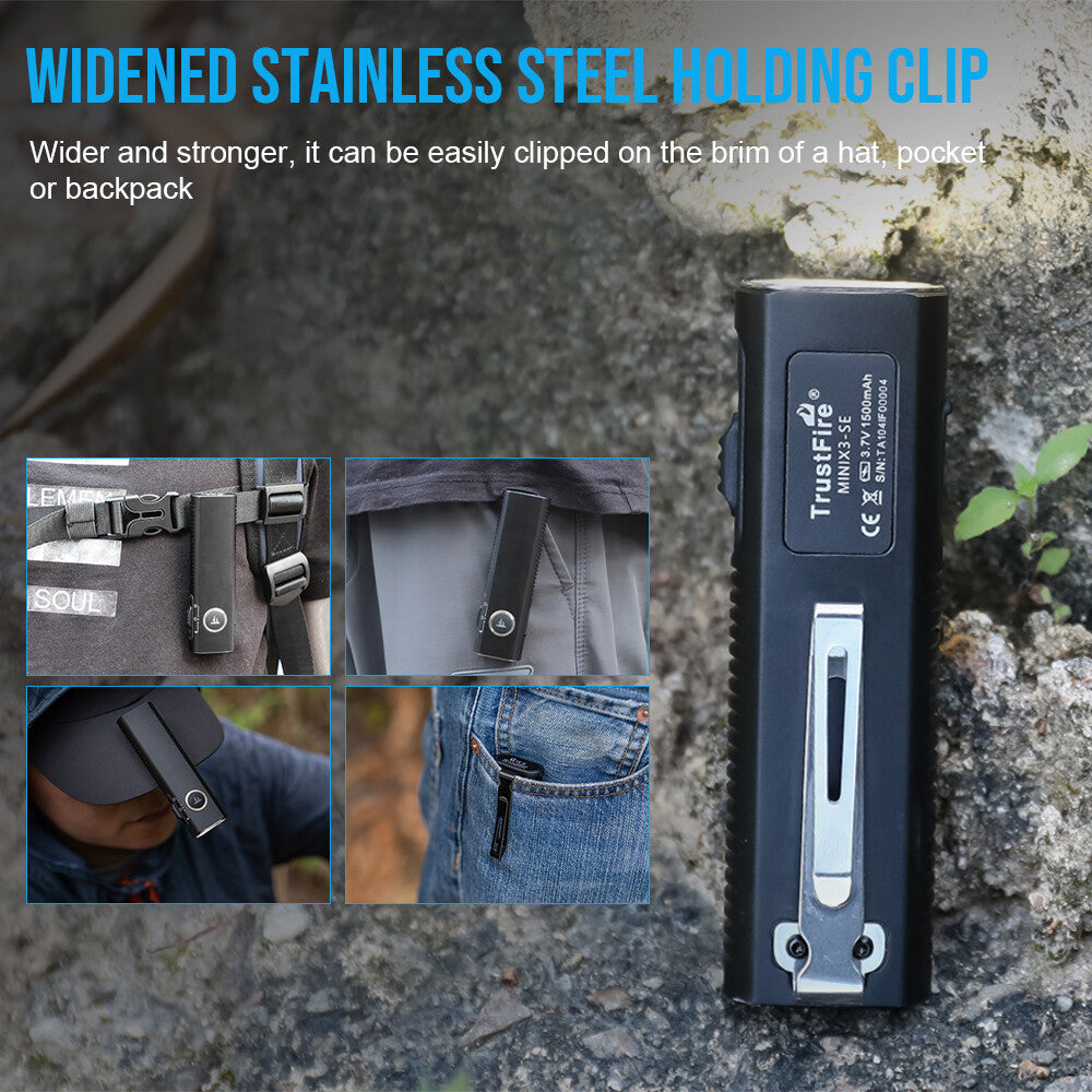 Rechargeable Mini LED Flashlight with UV Light & Laser - Waterproof