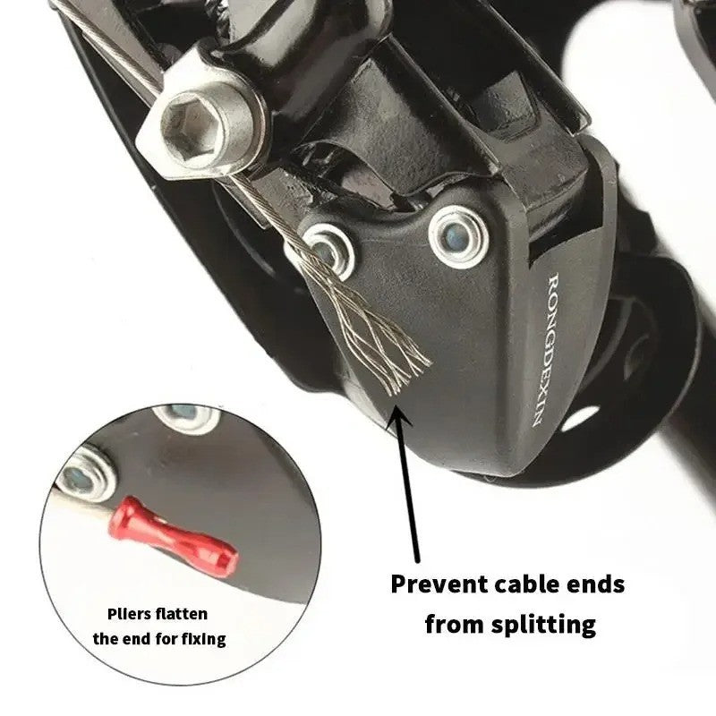 Bike Cable End Caps Aluminum Alloy 50PCS Silver Brake & Shifter Tips