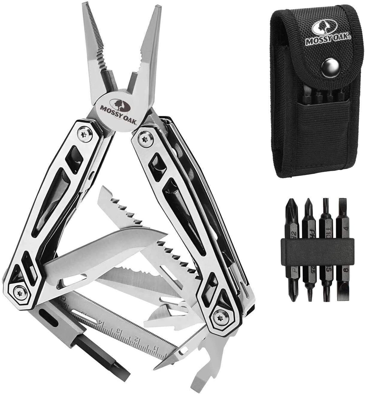 21-in-1 Multi Tool Pocket Knife with Pliers and Sheath - Stainless Steel