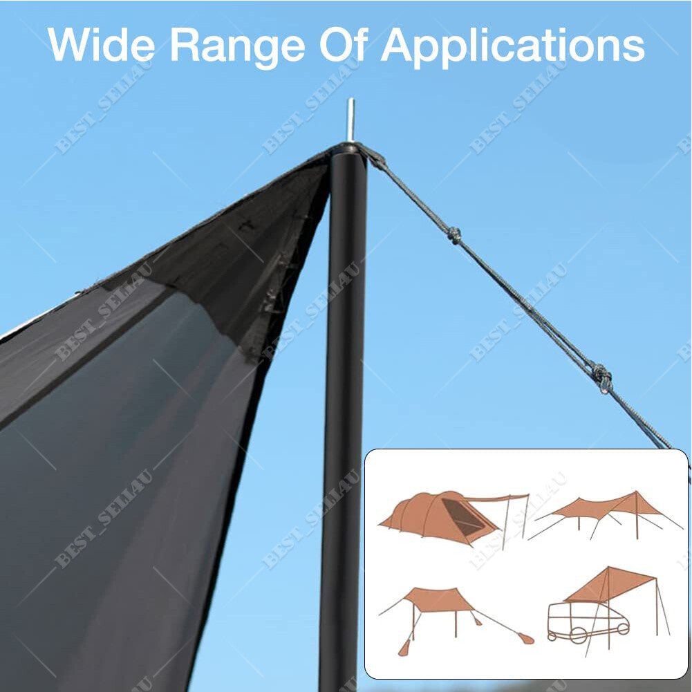 Adjustable Stainless Steel Tent Poles Set of 2 for Camping Hiking Canopy