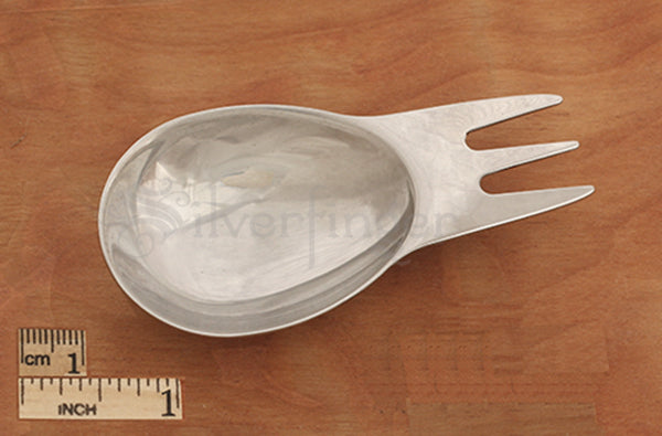 Mini Stainless Steel Spork Set of 4 Camping Utensils for Hiking & Travel