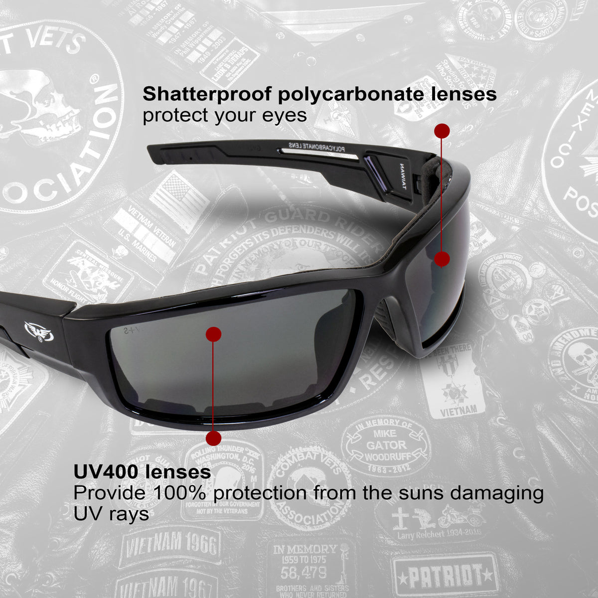 Photochromic Motorcycle Glasses with Padded Frame and UV400 Protection