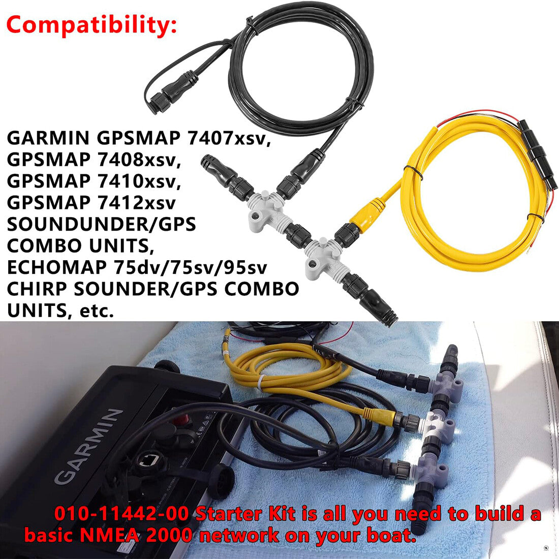 NMEA 2000 Marine Starter Kit for Garmin Devices - Boat Network Components