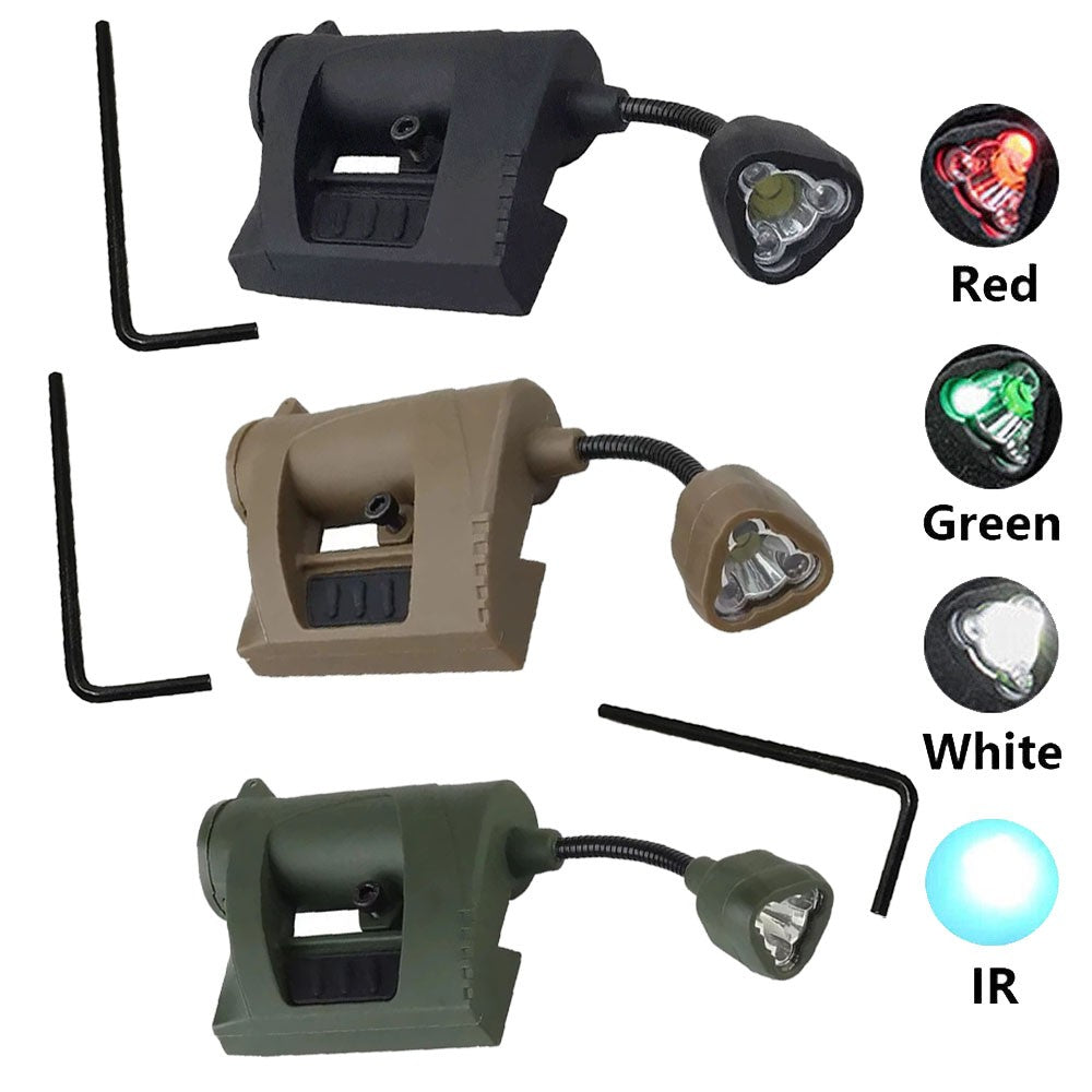 Tactical Helmet Flashlight with IR Signal Rail Mount - Multi-Color