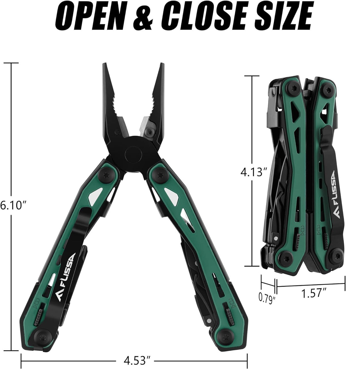 16-in-1 Multi Tool Pliers Stainless Steel EDC with Pocket Knife, Belt Clip