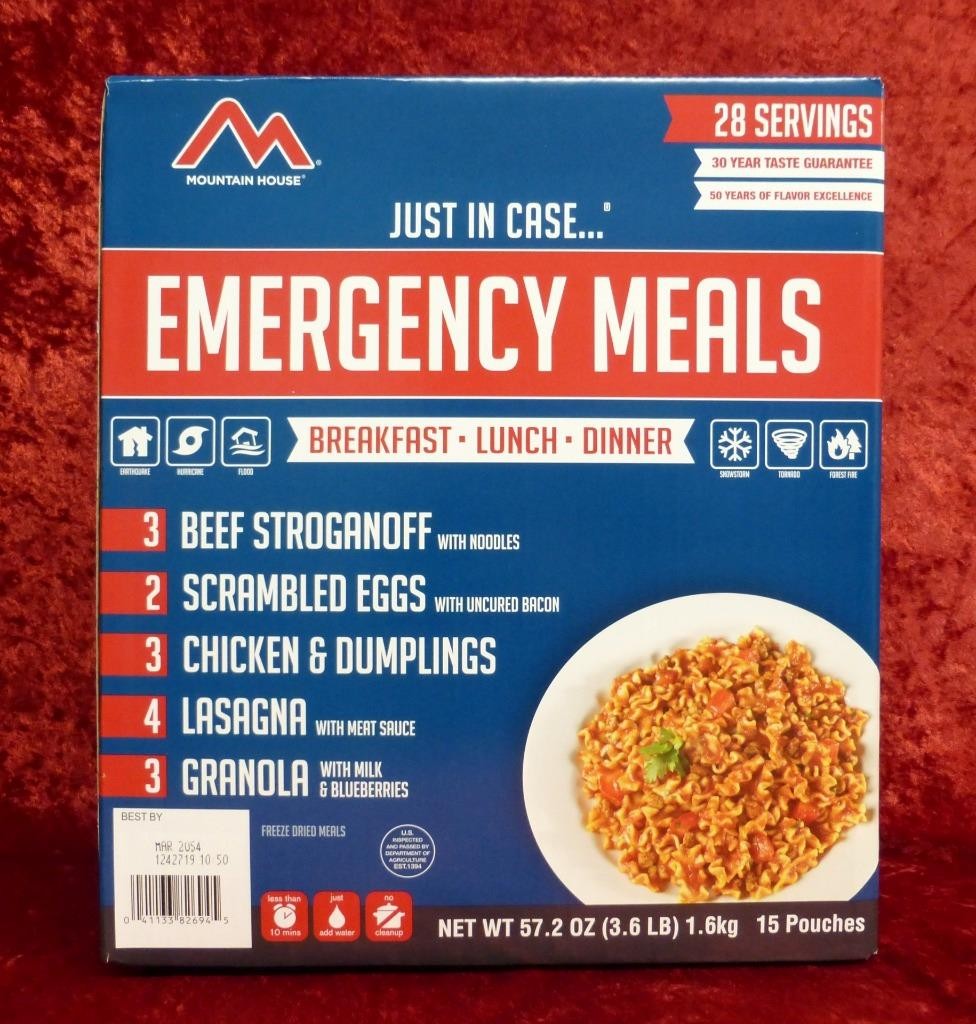 Mountain House Emergency Freeze Dried Food Supply 28 Servings Box
