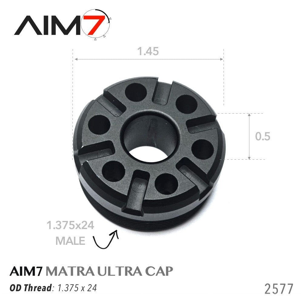 AIM7 Matra Ultra 1.375x24 Front End Cap - Lightweight CNC Aluminum Adapter