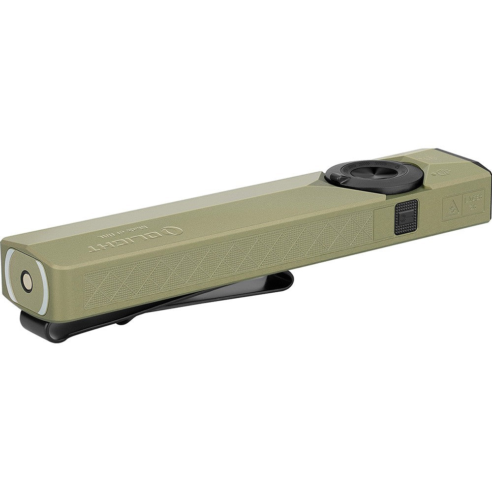 LED EDC Flashlight 1700 Lumens Flood Spot UV Laser Waterproof Olive Green