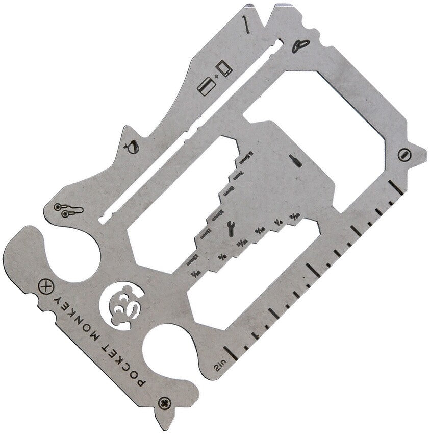 Stainless Steel Multi Tool Wallet Card with 21 Functions - Compact & TSA Compliant
