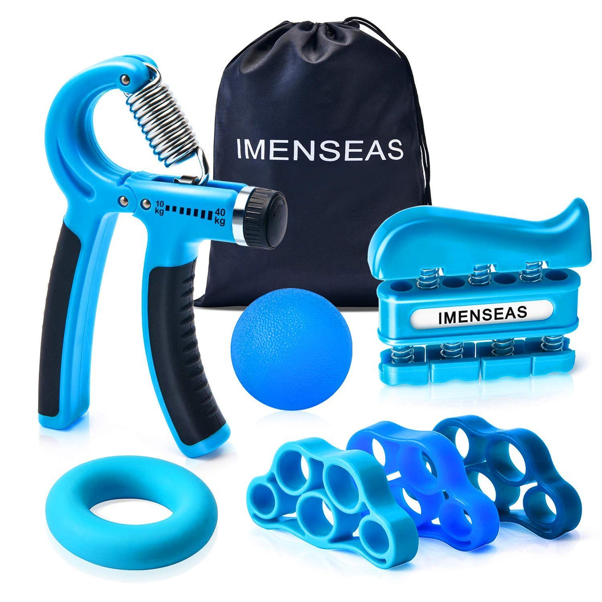 Adjustable Hand Grip Strengthener Kit with Finger Stretcher and Stress Ball