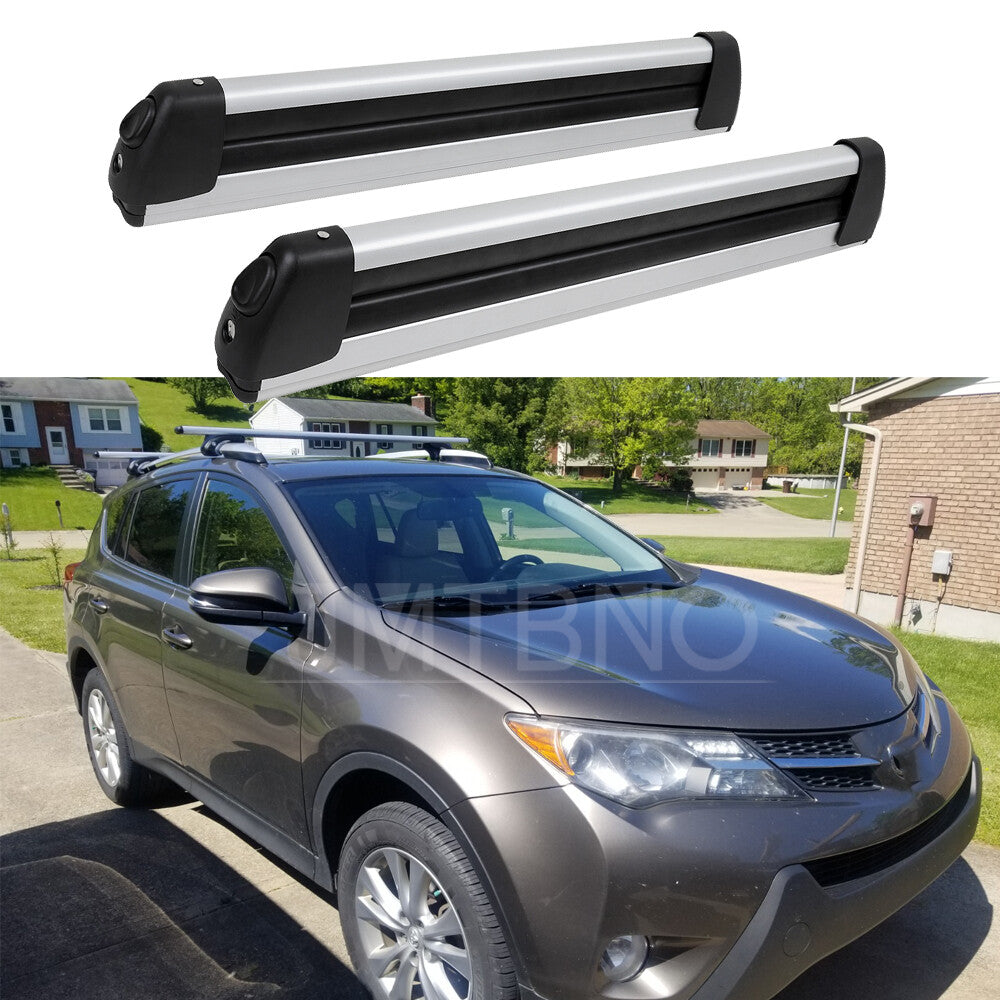 Aluminum Roof Mount Ski and Snowboard Rack Carrier with Lock for Vehicles