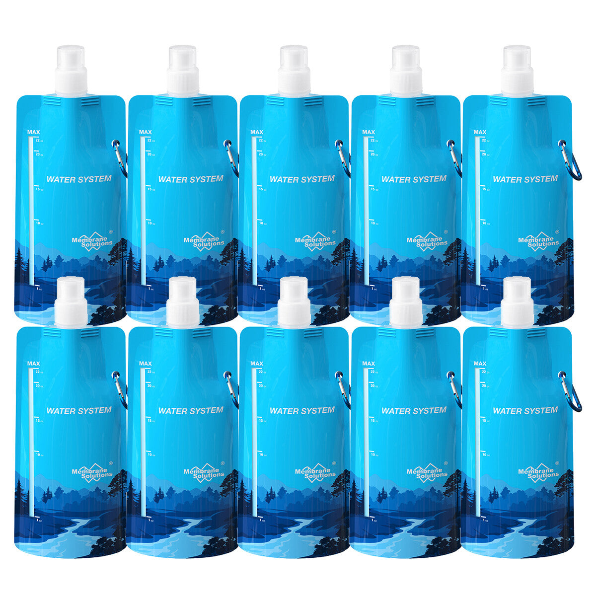 23oz Collapsible Water Bottle Reusable Foldable Drinking Pouch for Travel Camping