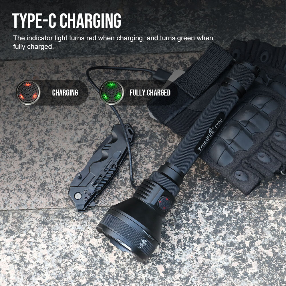 Rechargeable LED Tactical Flashlight 2350LM Long Range Hunting Torch