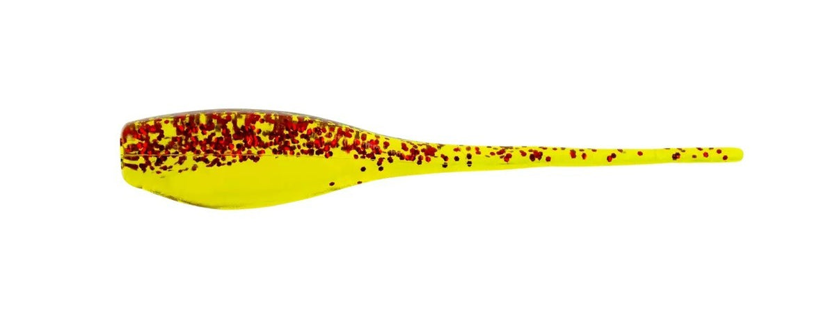 Crappie Fishing Lures Bulk Lot 2-Inch Baby Shad Chart Red Glitter - 100 Pieces