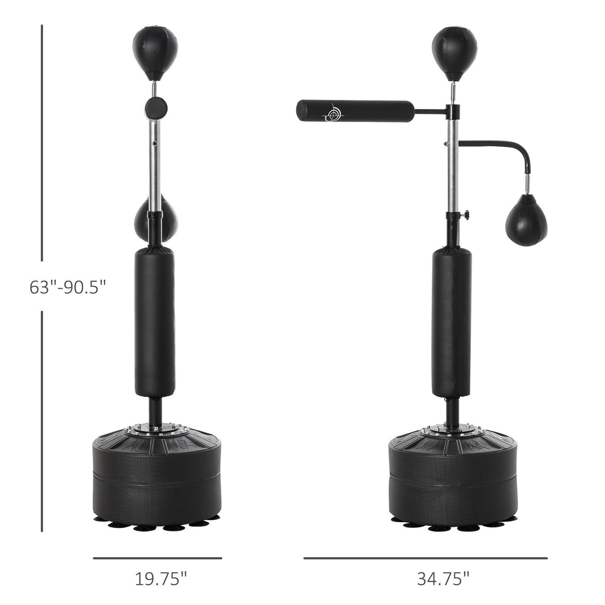 Adjustable Freestanding Boxing Punching Bag Set with Speed Balls and Reflex Bar