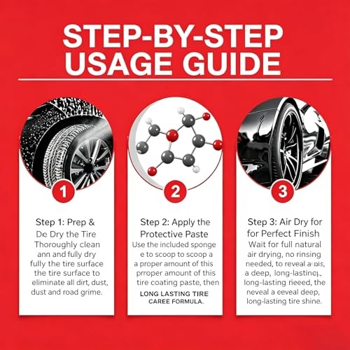 Car Tire Shine with Sponge - Glossy Tire Coating & Protection Paste
