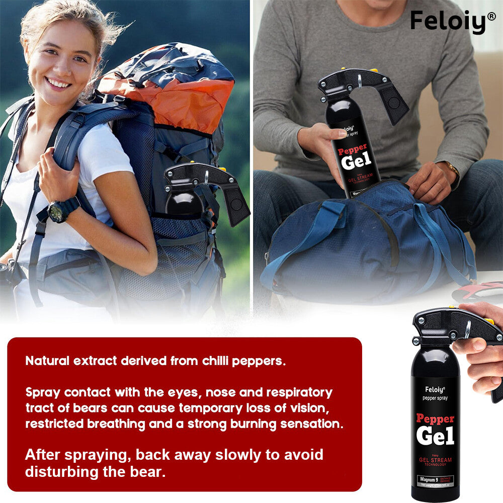 Pepper Gel Self-Defense Spray 16 oz with Targeted Deployment - Max Range & Angle