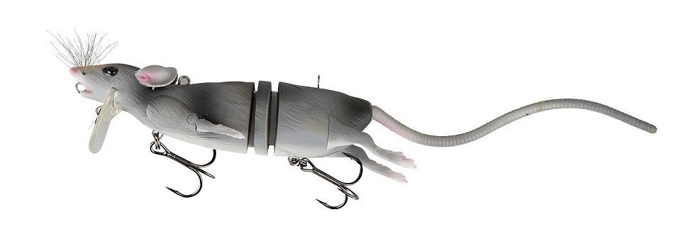 Floating Rat Lure for Pike Bass Musky - 11.75 Inch, 2.5 Oz, Realistic 3D Design