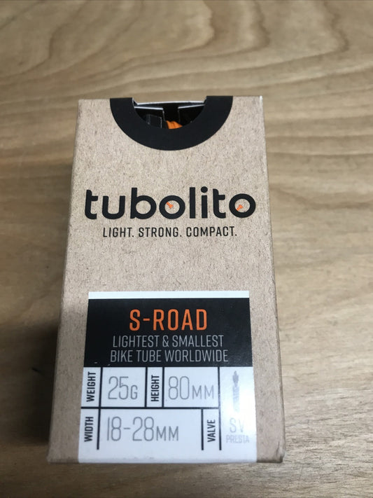 Tubolito Road Bicycle Tube - 700x18-28mm, 80mm Presta Valve, Orange