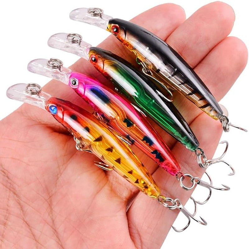 48-Piece Fishing Lure Set, Hard Minnow Baits for Freshwater & Saltwater