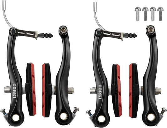 Mountain Bike V-Brake Set with 2 Pairs 70mm Brake Pads - Front & Rear