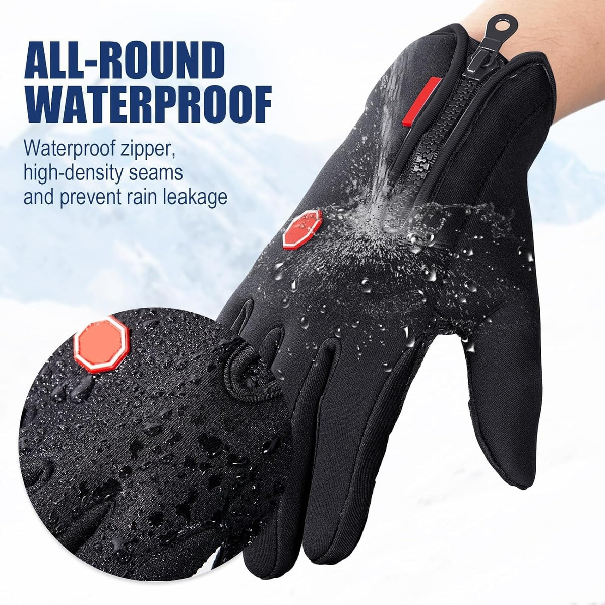 Winter Touchscreen Gloves Waterproof Windproof Thermal Ski Gloves for Men Women