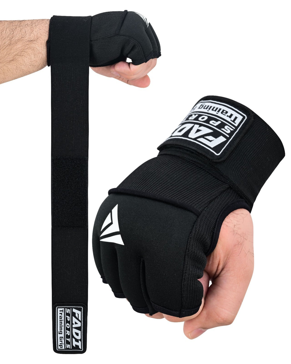 Black Gel Boxing Inner Gloves with Quick Wrap Wrist Support - FADI Sports