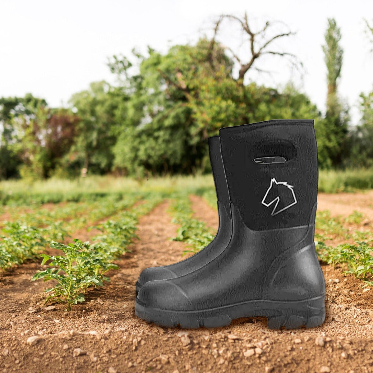 Heavy Duty Farm Work Boots Unisex Waterproof Rubber & Neoprene Size 11-13