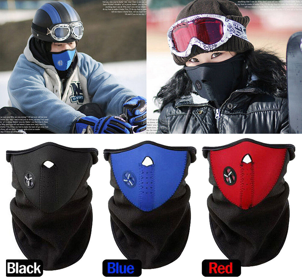 Neoprene Half Face Mask Ski Motorcycle Cycling Neck Warmer - Multiple Colors & Quantities