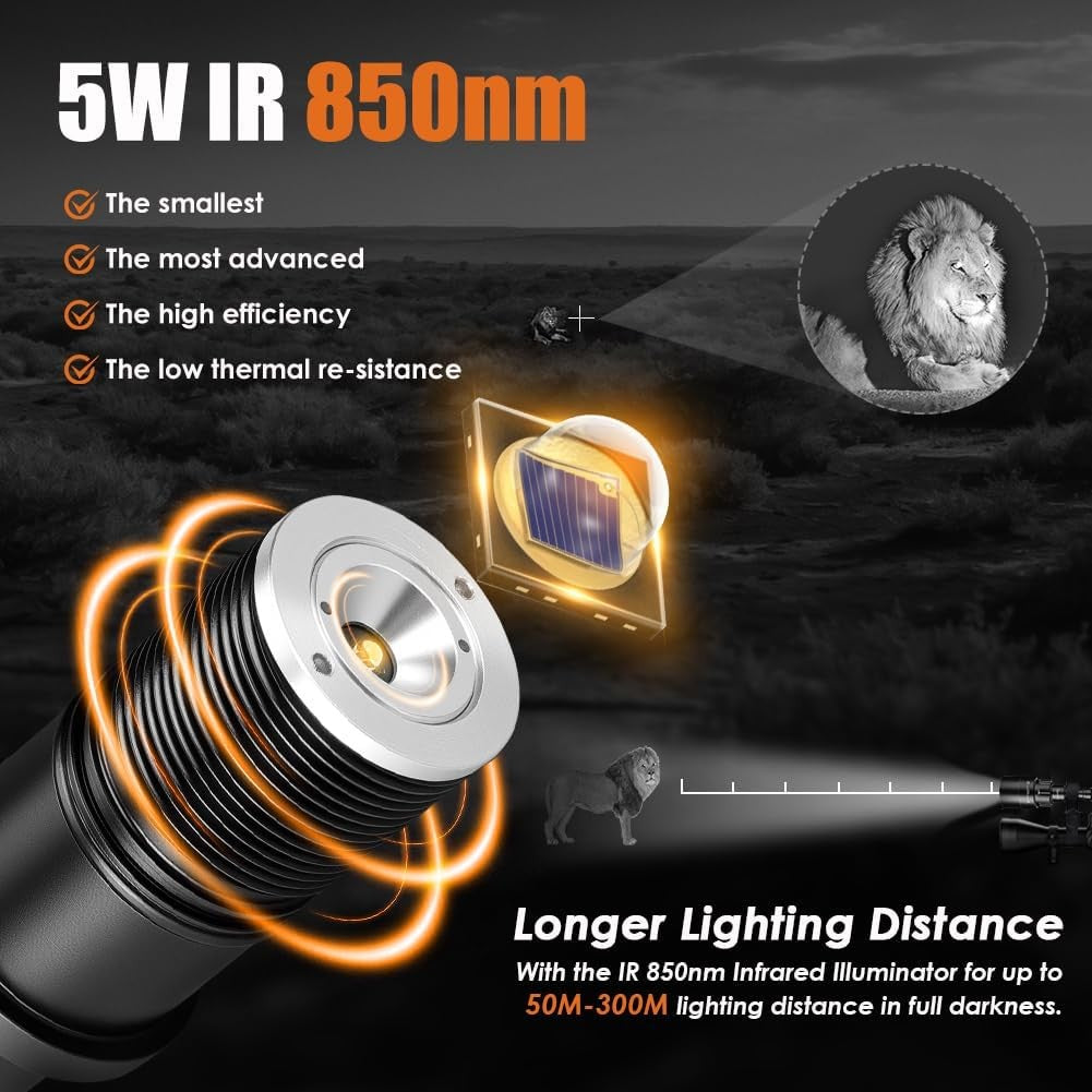 Infrared Flashlight T50/T67 IR Illuminator Dimmable Zoomable Night Vision