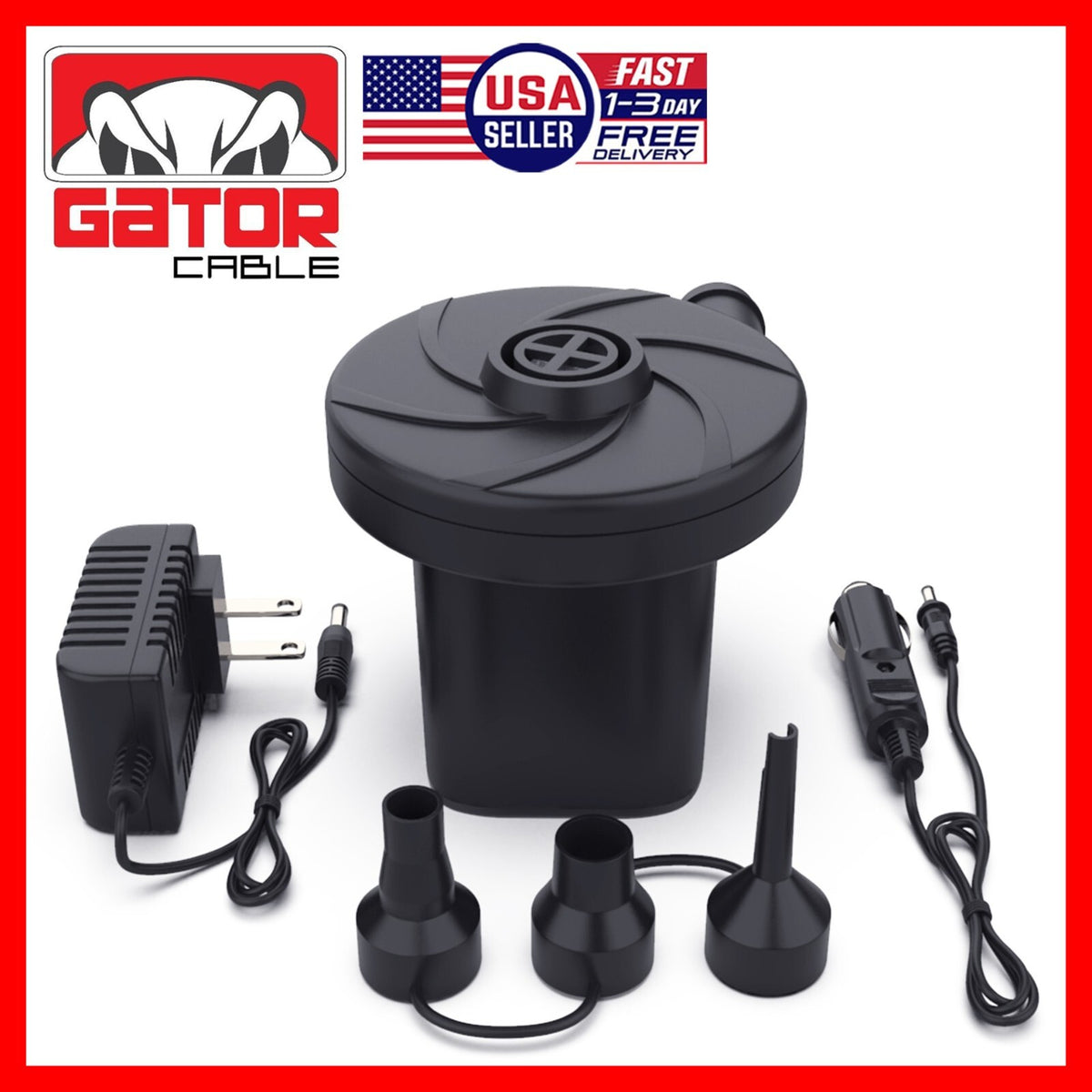 Portable Electric Air Pump for Inflatables, Air Mattress, Pool & Boat
