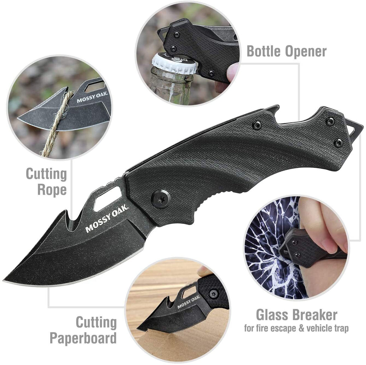 Mini Folding Pocket Knife Stainless Steel Drop Point Blade EDC Multi-Tool