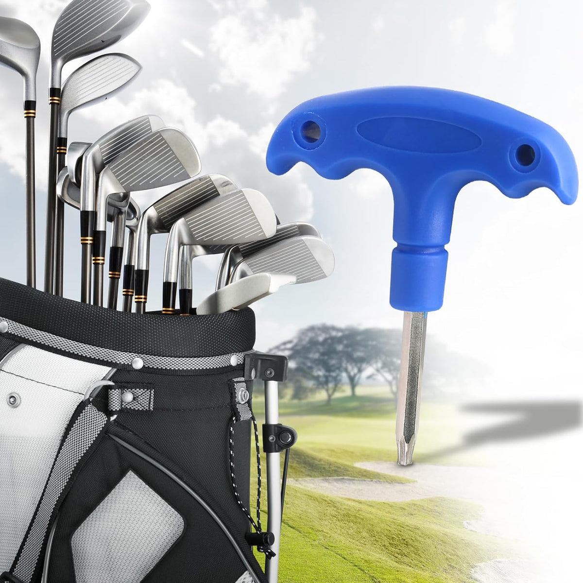 Golf Head Adjustment Wrench Tool for Driver Shafts - Alloy Steel, Blue