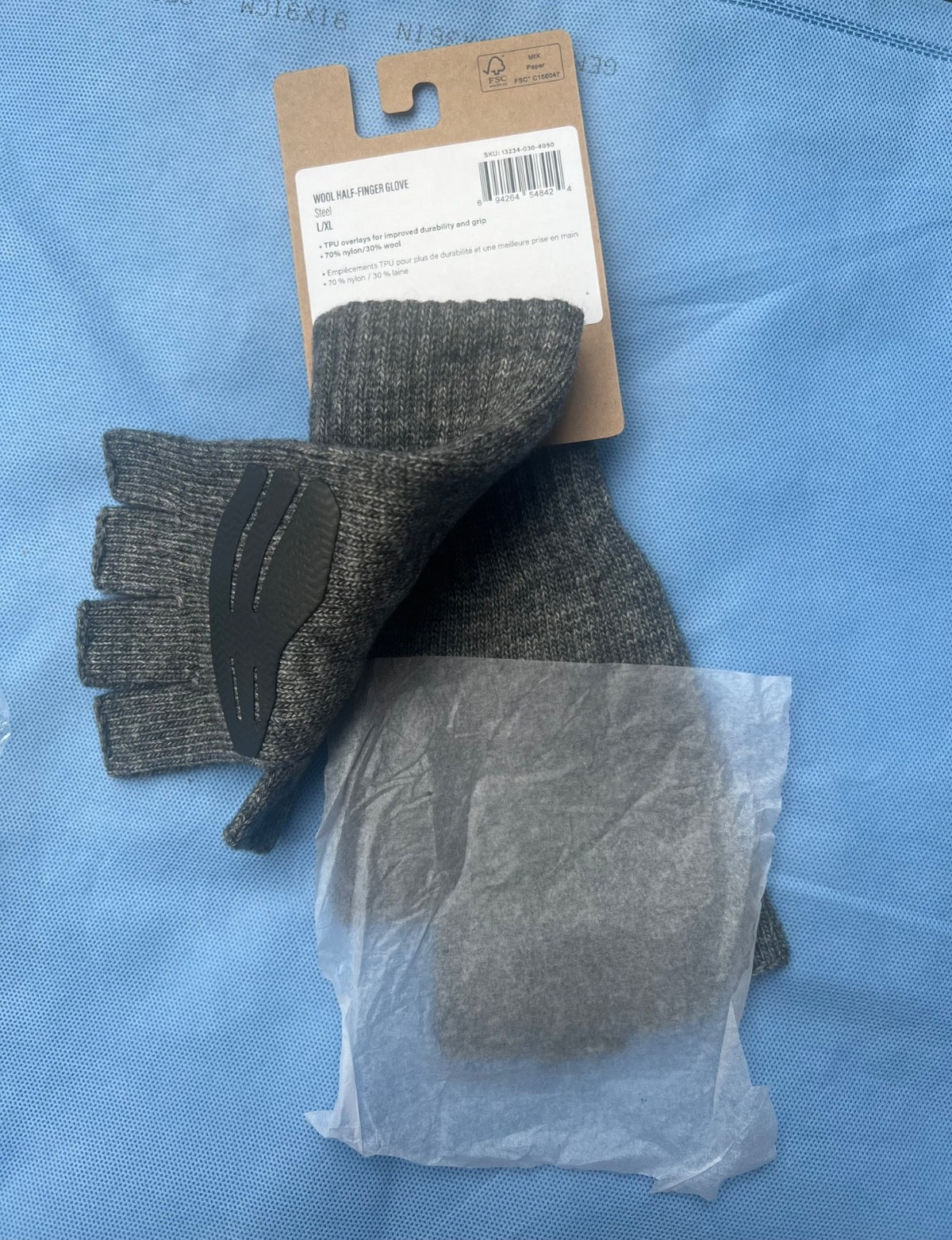 Simms Wool Half Finger Glove for Fishing Size L/XL Waterproof Warm
